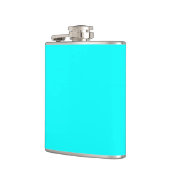 Neon hellblauer Hex Code 00ffff Flachmann (Links)