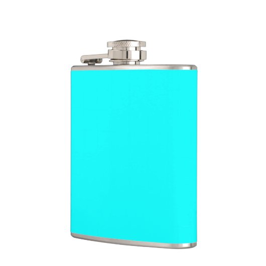 Neon hellblauer Hex Code 00ffff Flachmann (Links)