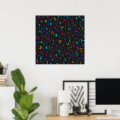 Neon-Helle Markierungen auf Schwarz Poster (Heimbüro)