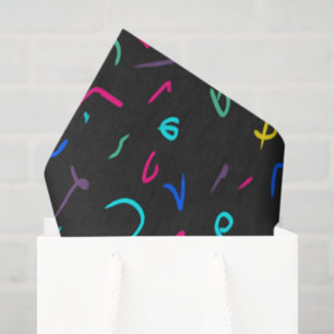 Neon-Helle Markierungen auf Schwarz Seidenpapier
