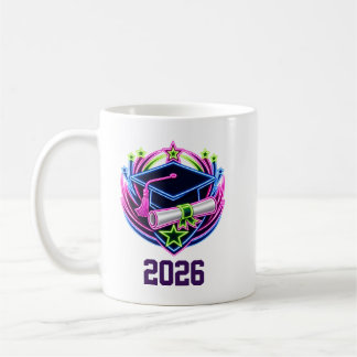 Neon-Helligkeit Abschluss-Logo Kaffeetasse