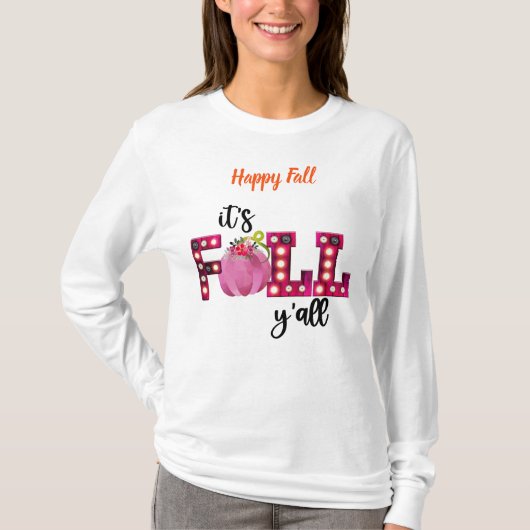 Neon Herbst Autumn Text anpassen T-Shirt (Vorderseite)