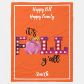 Neon Herbst Autumn Text und Farbe anpassen Fleecedecke (Vorderseite)