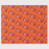 Neon Herbst Autumn Text und Farbe anpassen Geschenkpapier (Flach)