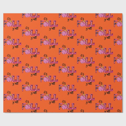 Neon Herbst Autumn Text und Farbe anpassen Geschenkpapier (Flach)