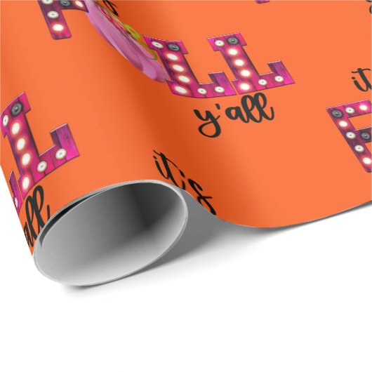 Neon Herbst Autumn Text und Farbe anpassen Geschenkpapier (Rolleneckpunkt)