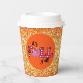 Neon Herbst Farbe anpassen Pappbecher (Vorderseite)