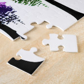 Neon Herbstblätter auf Schwarzen Silhouetten Puzzle (Seite)