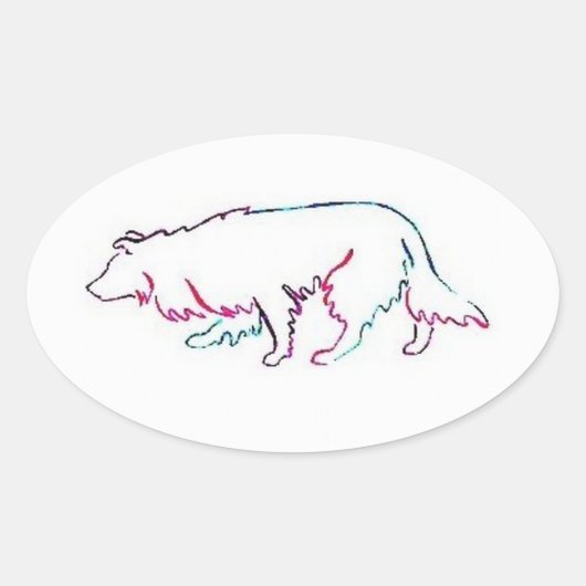 Neon Herd~Border Collie Sticker (Vorderseite)
