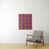 Neon-Herzen-Muster | Abstrakter Wandteppich (Beispiel)