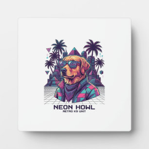 Neon Heul Retro K9 Einheit Hunde Sonnenbrille Palm Fotoplatte