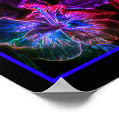 Neon Hibiskus Abstrakte Blume Art Poster (Ecke)