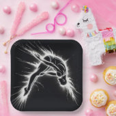 Neon High Diver on Black Pappteller (Party)