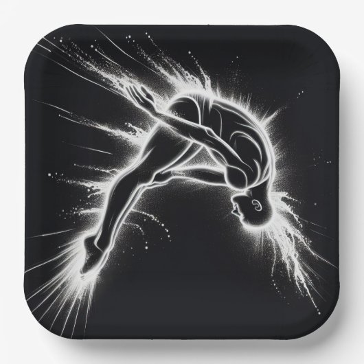 Neon High Diver on Black Pappteller (Vorderseite)