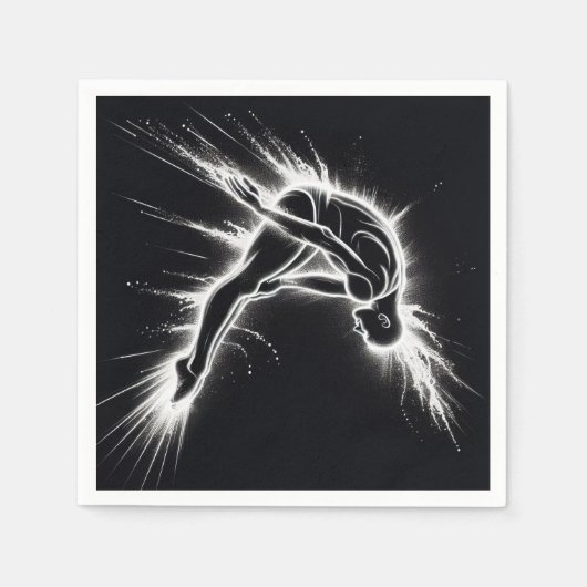 Neon High Diver on Black Serviette (Vorderseite)