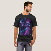 Neon Highway Rider | Cyberpunk Motorcycle Art  T-Shirt (Vorne ganz)