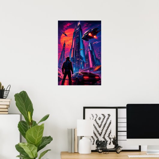 Neon-Himmelsdrift Poster (Heimbüro)
