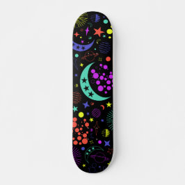 Neon Himmelselemente, Sterne, Monde, Planeten Skateboard