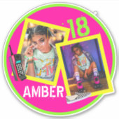 Neon Hip Hop Foto Decal für die 80er|90er Jahre Aufkleber (Vorderseite)