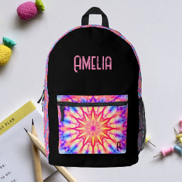 Neon Hippie Gefärbte Krawatte Girly Cool Sporty Co Bedruckter Rucksack