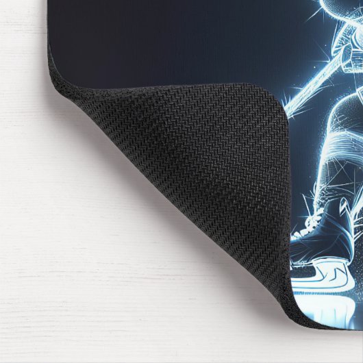 Neon Hockey Player auf Eis Mousepad (Ecke)