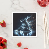 Neon Hockey Player auf Eis Serviette (Beispiel)