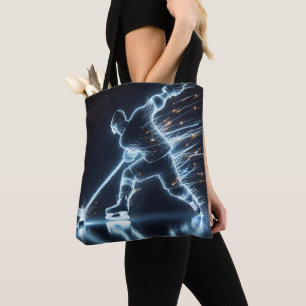 Neon Hockey Player auf Eis Tasche