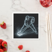 Neon-Hockeyspieler auf Eis Serviette (Beispiel)