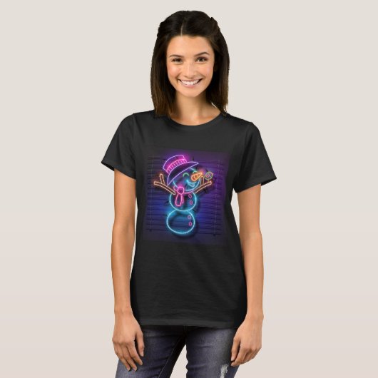 Neon Holiday Snowman T-Shirt (Vorne ganz)