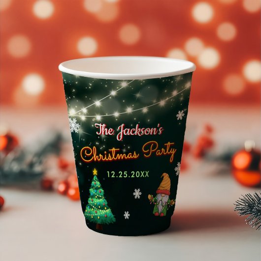 Neon Holiday Weihnachts-Party Pappbecher