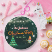 Neon Holiday Weihnachts-Party Pappteller (Party)