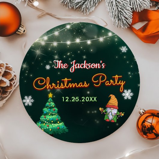 Neon Holiday Weihnachts-Party Pappteller