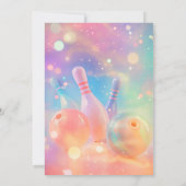 Neon Holographic Bowling erwischt Spaß im Party Einladung (Rückseite)
