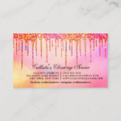 Neon Holographic Glitzer Tropfens Reinigungsservic Visitenkarte (Rückseite)