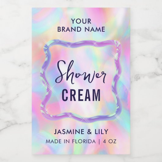 Neon Holographic Soap Shampoo Wasserdichtes Etiket Lebensmitteletikett (Einzelnes Label)