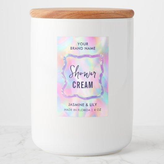 Neon Holographic Soap Shampoo Wasserdichtes Etiket Lebensmitteletikett (Vorderseite)