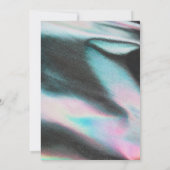 Neon Holographic Textured futuristic Geburtstag Einladung (Rückseite)