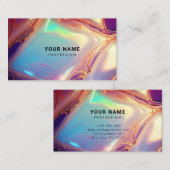 Neon Holographic Textures Moderne Visitenkarte (Vorne/Hinten)