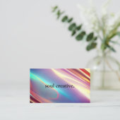 Neon Holographic Textures QR Code Modern Visitenkarte (Stehend Vorderseite)