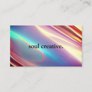 Neon Holographic Textures QR Code Modern Visitenkarte
