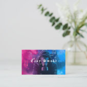 Neon Hoodie artist Smoke Vape Shop Business Card Visitenkarte (Stehend Vorderseite)