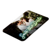 Neon Horizontal Foto Save the Date Magnet (Linke Seite)