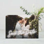 Neon Horizontales Foto Einladung (Stehend Vorderseite)