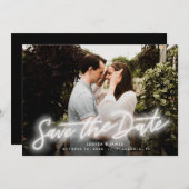 Neon Horizontales Foto Einladung (Vorne/Hinten)