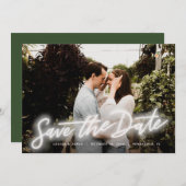 Neon Horizontales Foto Einladung (Vorne/Hinten)