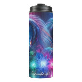 Neon Horse Lotus Cityscape Vision Thermosbecher (Vorderseite)