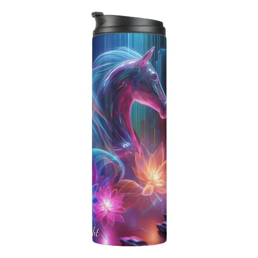 Neon Horse Lotus Cityscape Vision Thermosbecher (Nach rechts gedreht)