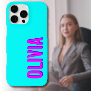 Neon Hot Pink 3D Moderner Name Trendiger cooler iPhone 16 Pro Max Hülle