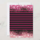 Neon Hot Pink Glitzer 21. Geburtstag Einladungen (Rückseite)