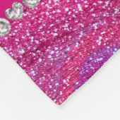 Neon Hot Pink Glitzer Pfauenfedern benennen Fleecedecke (Ecke)